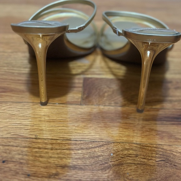 Larminap Gold Metal INC Mule Heeled Sandals - Picture 5 of 6